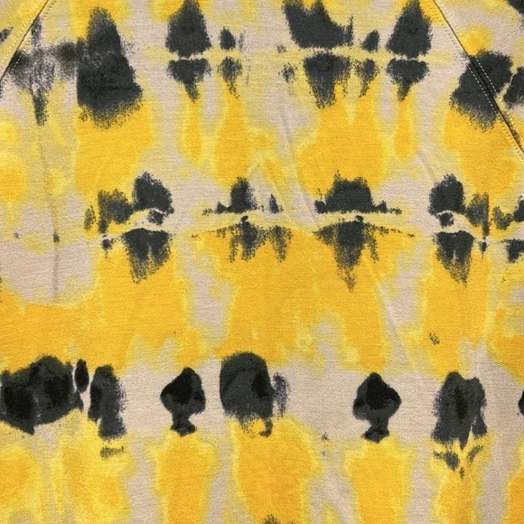 Cabi Atomic Sweatshirt M Yellow Black Tie Dye Top Soft Stretch Boho Casual - Picture 6 of 7